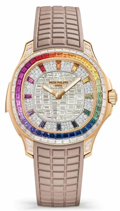 Review 2023 Fake Patek Philippe Aquanaut Luce Rainbow Minute Repeater Haute Joaillerie 5260/355R-001 watch sale